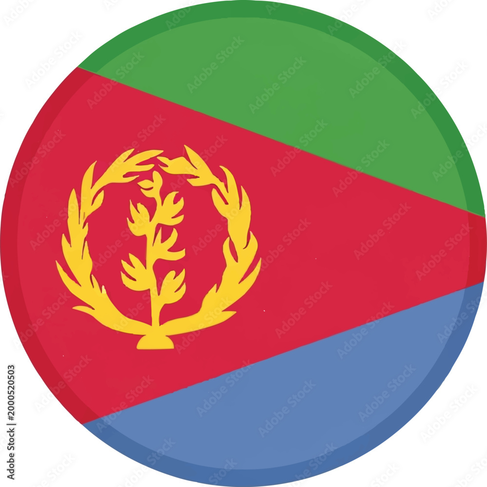 Fototapeta premium Eritrea Flag Circular Vector Icon - Minimalist Flat Design
