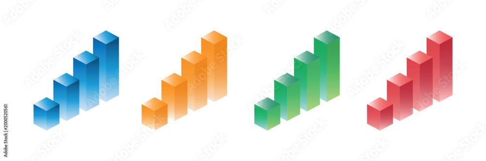 Fototapeta premium Abstract Data Visualization Rising Column Graphs