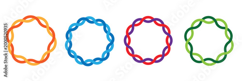 Interwoven Circular Celtic Knot Logo Elements set