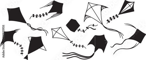 kite wing festival fun isolated vector illustration eps 10