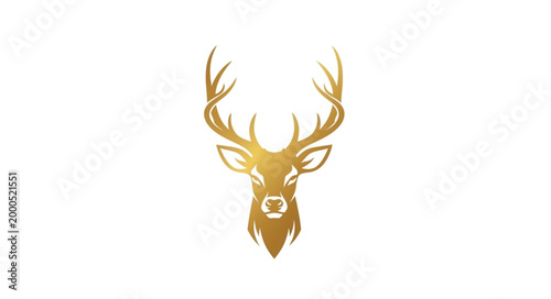 Golden Deer Head Illustration.