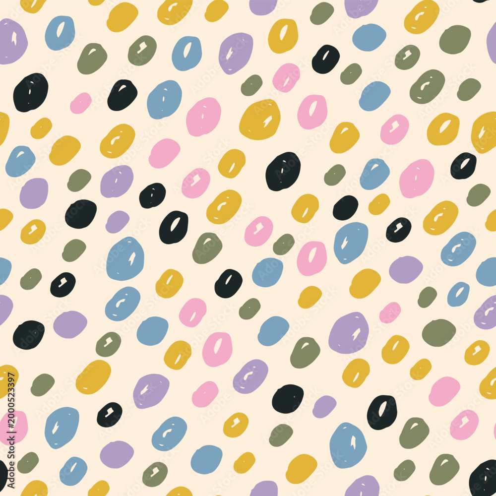 Fototapeta premium Painted Spots Decorative seamless pattern. Repeating background. Tileable wallpaper print.
