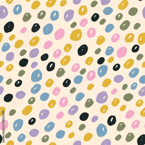 Painted Spots 
Decorative seamless pattern. Repeating background. Tileable wallpaper print.