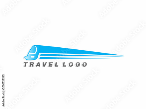 Cuadro en lienzo A sleek, minimalist high-speed train icon in blue, featuring motion lines that convey speed, reliability, and efficient travel services, ideal for logistics or public transportation companies