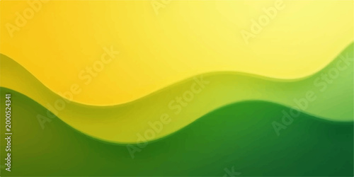 Abstract Wave in Green and Yellow: Fluid curves of yellow and green intertwine to create a captivating visual, evocative of natural landscapes and conveying a sense of serenity.