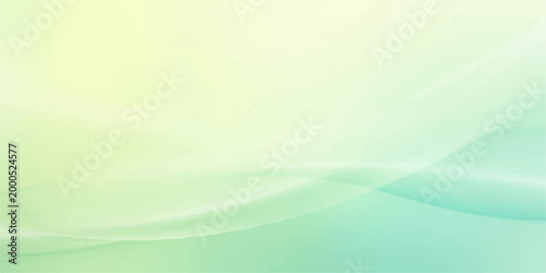 A serene and minimalist abstract composition features soft, flowing curves and gradients of light green and pale yellow, creating a calming visual experience.