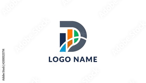A modern logo design with a stylized letter and colorful elements Free Download A modern logo design with a stylized letter and colorful elements - GFXLoad