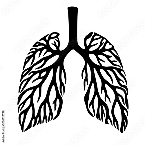 Artistic representation of lungs with tree-like structure for Health Day  