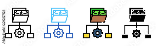 Salary Structure Icon Multiple Style Collection Set 