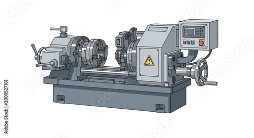 Industrial metal lathe machine tool.
