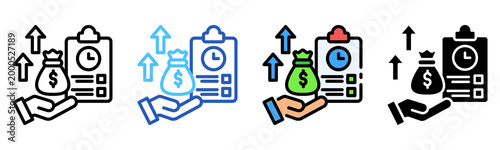 Income Planning Icon Multiple Style Collection Set 
