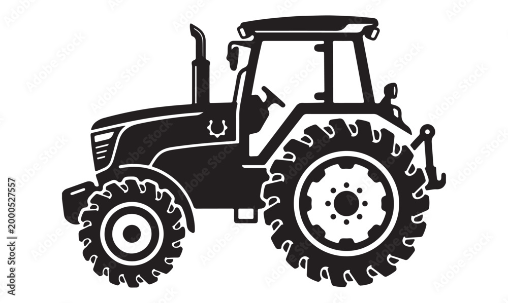Obraz premium illustration mechanical cutout agro countryside field heavy industry