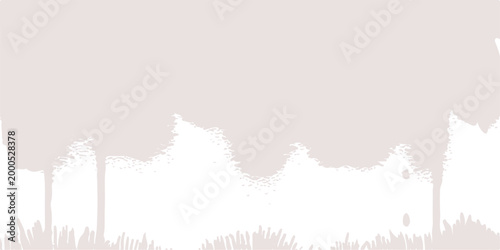 Vector illustration of a cold winter forest landscape featuring white snow and blue sky with abstract mountain trees and icy mist under a cloudy seasonal weather background