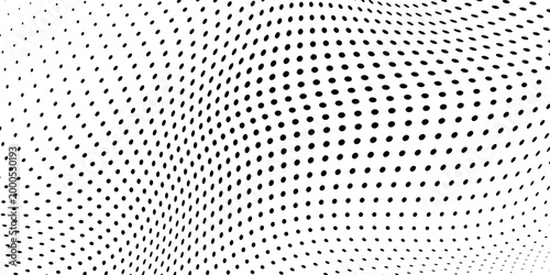 Abstract black dots pop art style on white background. Simple sticker wrap design.