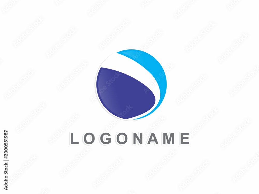 Fototapeta premium Modern Abstract Blue Sphere Logo Design with Gradient swoosh for Corporate Identity and Tech Startup Branding