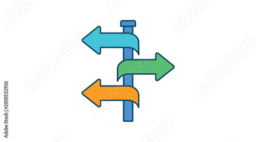 Modern Three Way Directional Arrow Signpost Vector Free Download Modern Three Way Directional Arrow Signpost Vector - GFXLoad