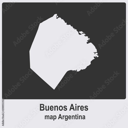 Buenos Aires map Argentina illustration on white background