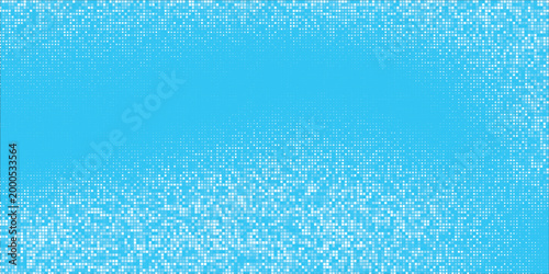 Abstract digital technology background with fading white and grey pixel grid.