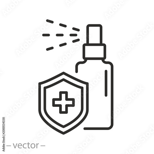 Antiseptic spray icon, bottle of disinfectant