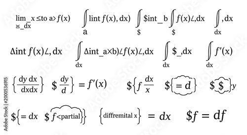 Mathematical differential equations and formulas.