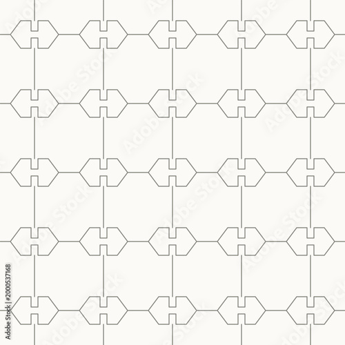 Billede på lærred Horizontal directional connector pattern seamless in minimal line design, geomet