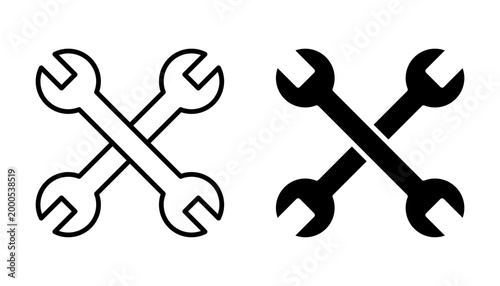 Wrench Icon set. Symbol isolated on white background. vector illustration