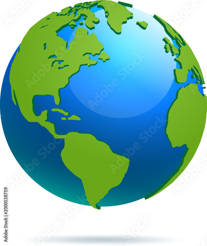 Globe, Earth, World Map, Vector Illustration, 3D Planet Earth