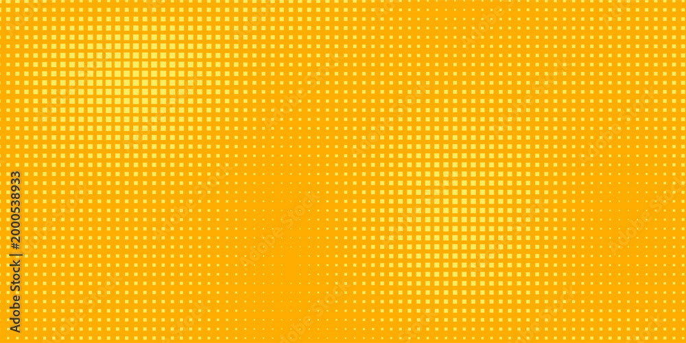 Fototapeta premium Halftone yellow dots on simple orange background
