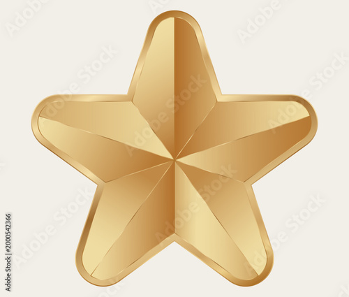 Shiny gold star with smooth glossy finish.