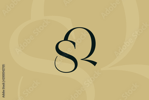 QS or SQ letter logo icon design. Classic style luxury initials monogram.