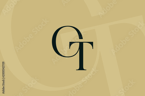 OT or TO letter logo icon design. Classic style luxury initials monogram.