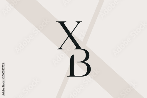 XB or BX letter logo icon design. Classic style luxury initials monogram.