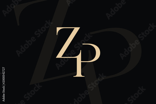 ZP or PZ letter logo icon design. Classic style luxury initials monogram.