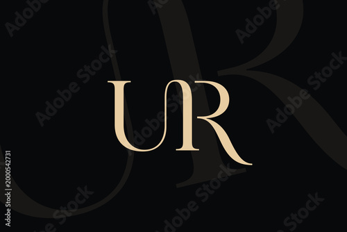 UR or RU letter logo icon design. Classic style luxury initials monogram.