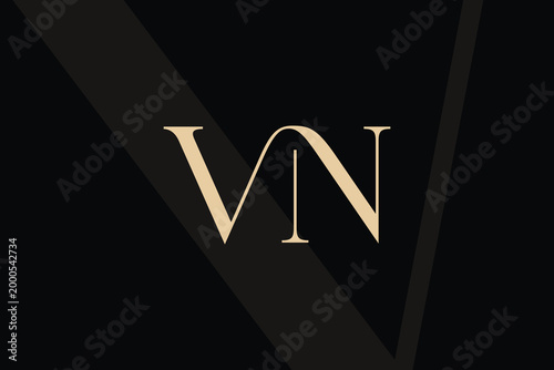 VN or NV letter logo icon design. Classic style luxury initials monogram.