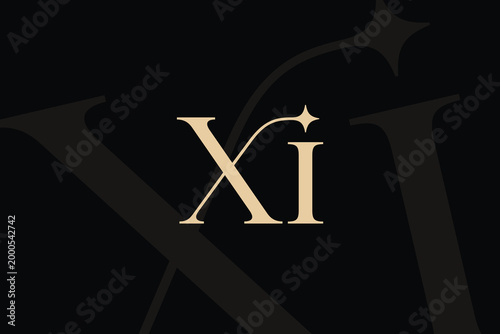 XI or IX letter logo icon design. Classic style luxury initials monogram.