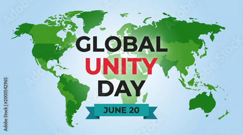 Global unity day concept with world map background highlighting international togetherness cooperation diversity and community connection for social awareness banner design