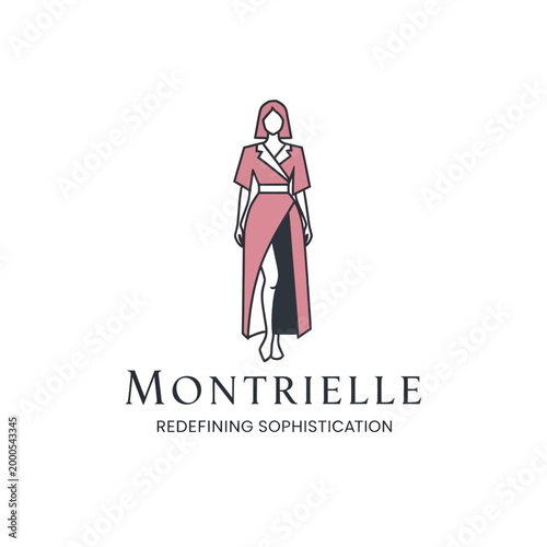Woman in pink dress logo design.