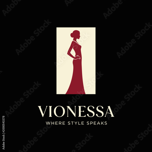 Woman in Red Long Dress.