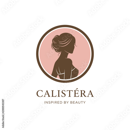Woman silhouette beauty logo profile.