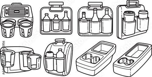 Фотография Isometric set of vintage suitcases and trunks vector illustration Vector