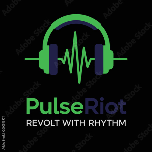 Green Headphones with Sound Wave Design.