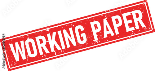 Rectangular distressed red rubber stamp impression that says Working Paper