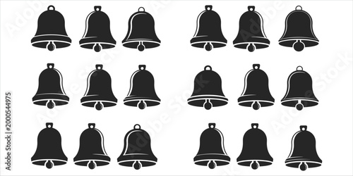 Christmas Bells Icons Set Festive Holiday Decoration Elements illustration vector