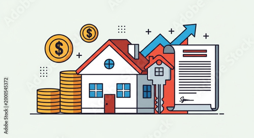House with growing value chart.