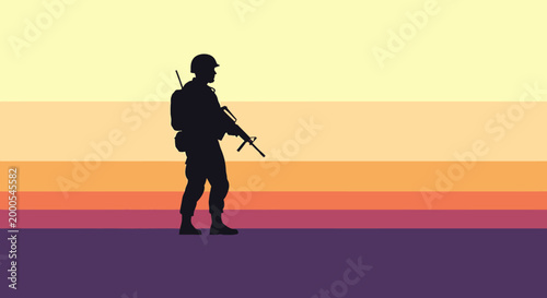 Soldier Holding a Rifle.