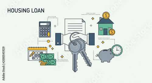 Housing loan finance mortgage concept.