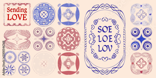 decorative frames with sending love text in various styles and colors high quality professional detailed