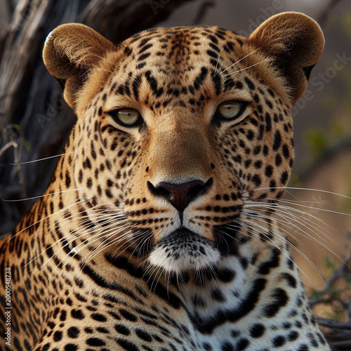 close up portrait of a leopard