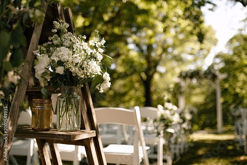 Ephemeral blossoms amidst rustic elegance